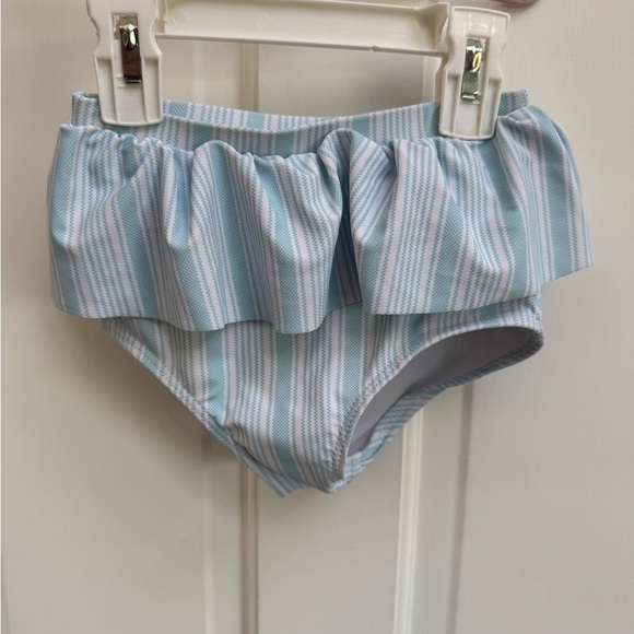 NWOT Marie Nicole 3T Girls Blue & White Striped Ruffle Bikini Bottom Bathingsuit - Picture 1 of 4